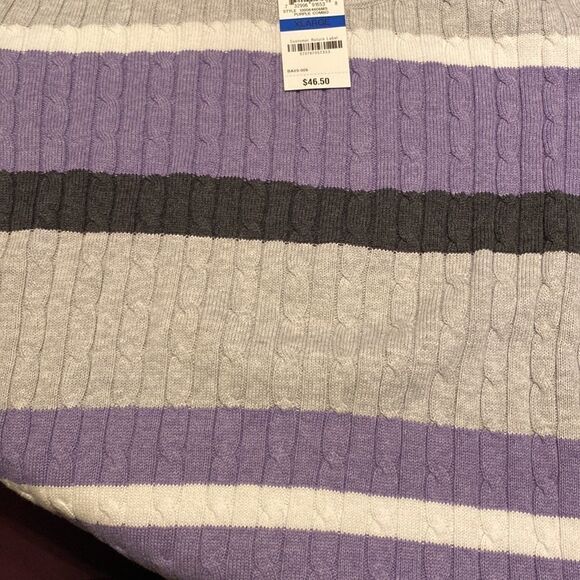NWT Karen Scott Woman’s Striped Pullover Sweater - Picture 3 of 4